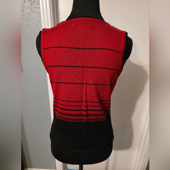 Casual Corner Annex Red And Black Petite S Sleeveless Top - Picture 4 of 4